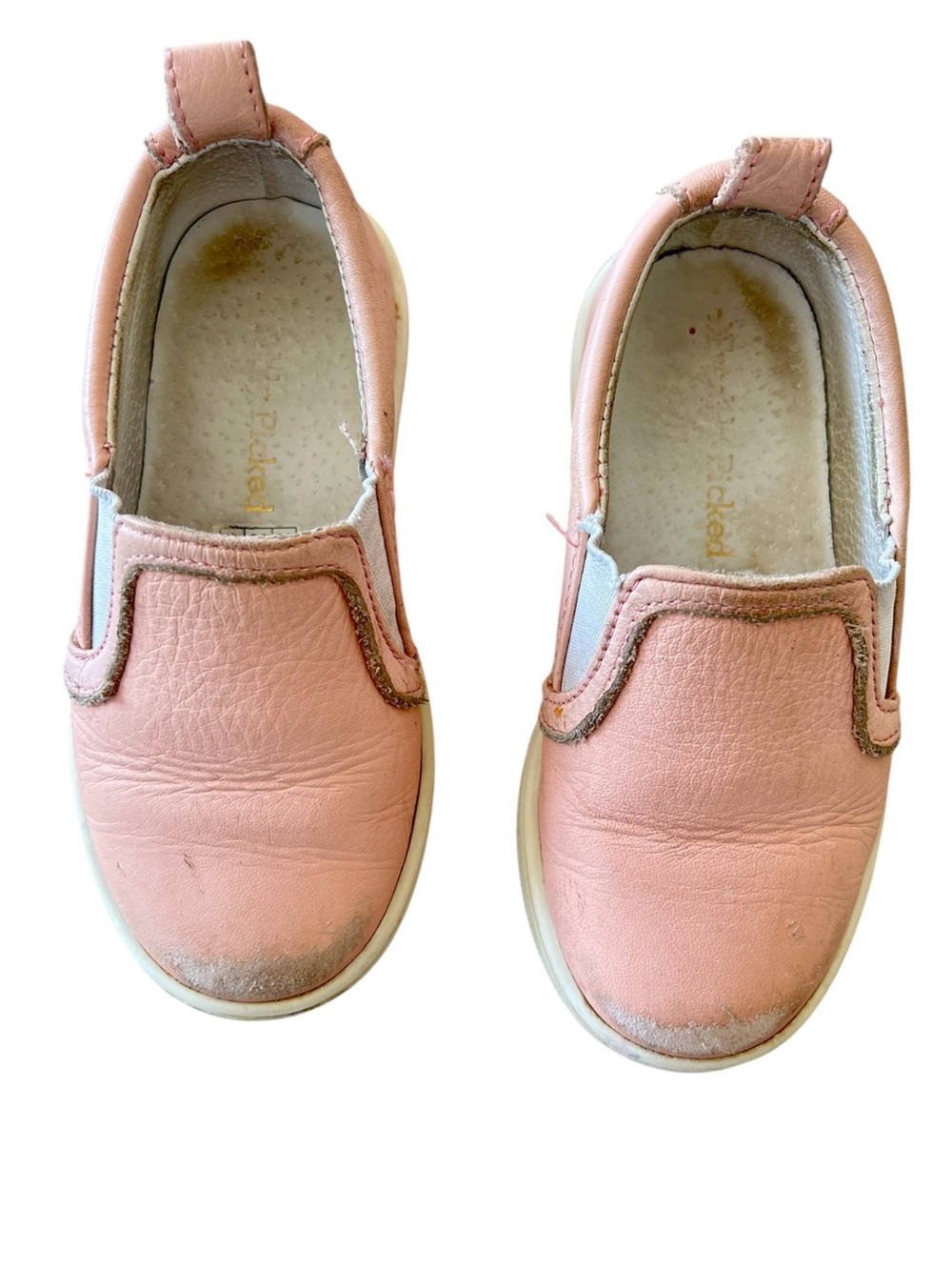Freshly Picked Blush Pink Classic Slip-On Leather kids toddler Sneakers Size 8